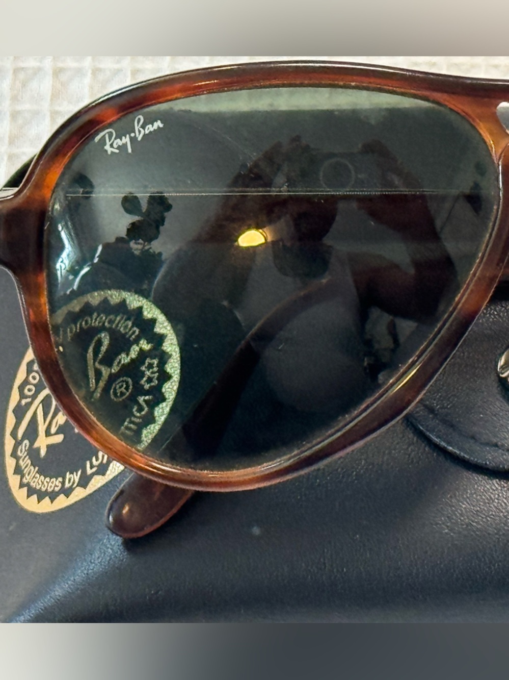 Vintage Ray-Ban Tortoiseshell Frame Sunglasses with Dark Lenses